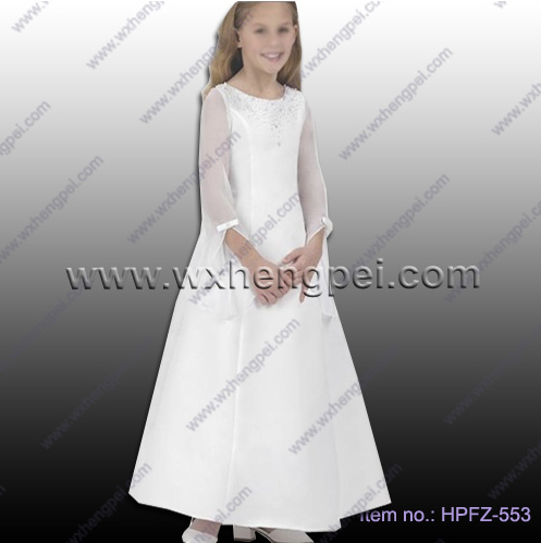 New style chic Long sleeve flower girl dress