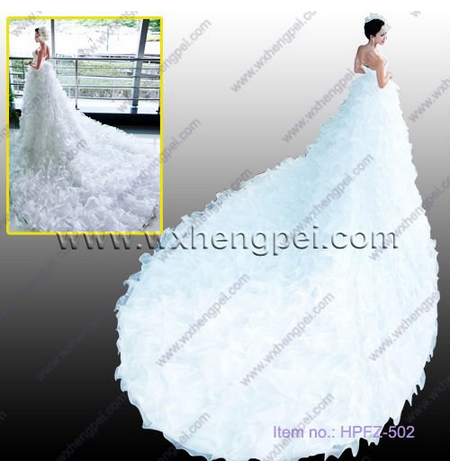 white wedding gown