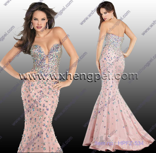 Diamond strapless wedding bridesmaid long dresses