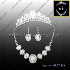 New Design Diamonds Necklace Bridal Jewelry Sets (HPQT-809)