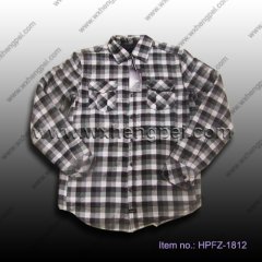 boys black plaid shirt (HPFZ-1812)