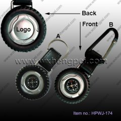 car tire shape keychain with compass (HPWJ-174)