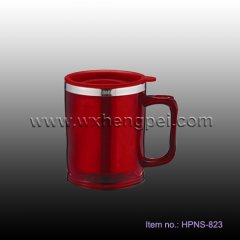 stainless steel & plastic mug with handle (HPNS-823)