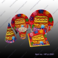 Birthday Party Paper Tableware & Drinkware & Decoration（ HP