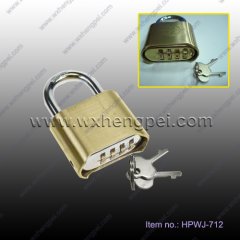 brass padlock with 4-combination bottom/ Brass Combination Nu