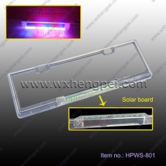 LED solar License plate frame/ no waire LED License plate fra