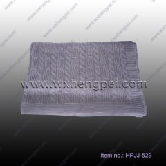 100%cotton knit blanket, cotton plaid cotton throw woven for