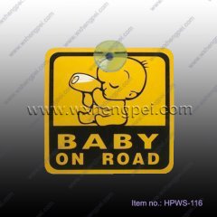 warning sign with suction cup- baby in car/ baby on board(HPW