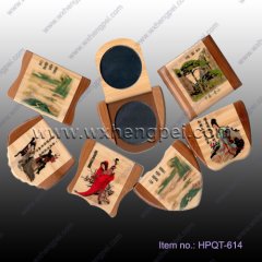 Bamboo Cosmetic Makeup mirror pocket mirror(HPQT-614)