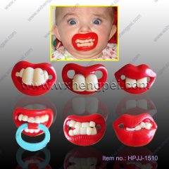 baby funny teeth pacifier/baby soother(HPJJ-1510)