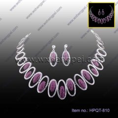 Purple Crysal Jewelry Set(HPQT-810)