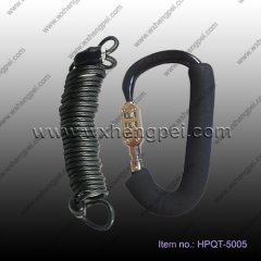 aluminum carabiner hook with rope&coded lock/ bicycle carabin