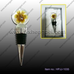 Wedding three-dimensional flower crystal wine stopper（HPJJ-